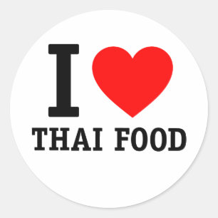 I Liebe Thai Food Runder Aufkleber