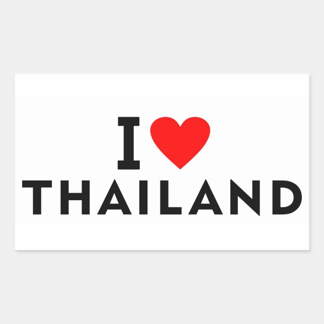I Liebe Thailand Land wie Herztourismus Rechteckiger Aufkleber (Vorderseite)