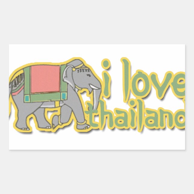I Liebe Thailand Rechteckiger Aufkleber (Vorderseite)