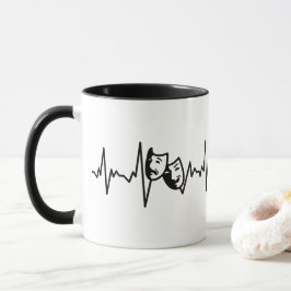 I Liebe Theater - Drama Masken Herzschlag Tasse