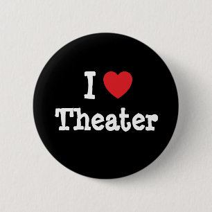 I Liebe Theaterherz personalisiert Button