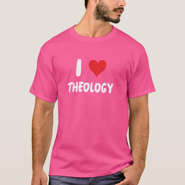 I Liebe Theologie - Gottesreligionspastete Prieste T-Shirt (Vorderseite)