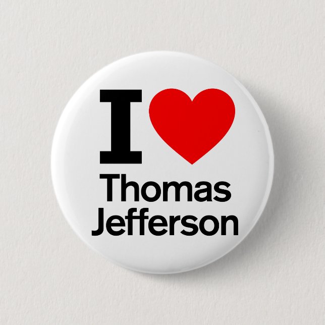 I Liebe Thomas Jefferson Button (Vorderseite)
