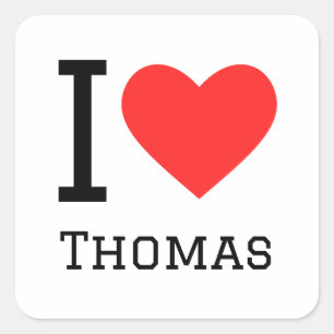I Liebe Thomas Quadratischer Aufkleber