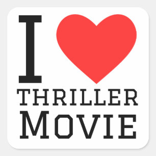 I Liebe Thriller-Film Quadratischer Aufkleber