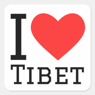 I Liebe Tibet Quadratischer Aufkleber