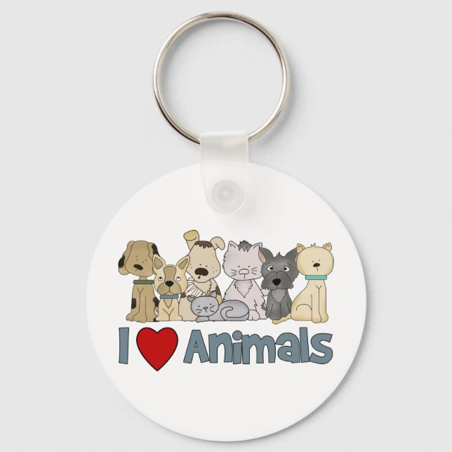 I Liebe Tiere Schlüsselanhänger (Vorderseite)