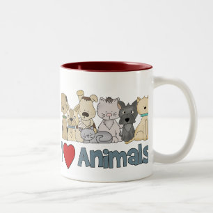 I Liebe Tiere Zweifarbige Tasse