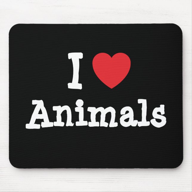 I Liebe Tierherz personalisiert Mousepad (Vorne)