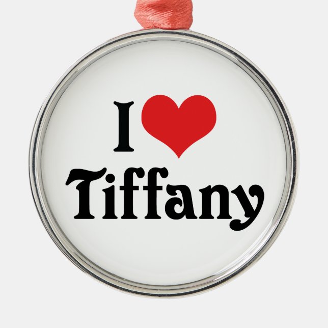 I Liebe Tiffany Silbernes Ornament (Vorne)