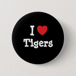 I Liebe Tiger Herz Brauch personalisiert Button