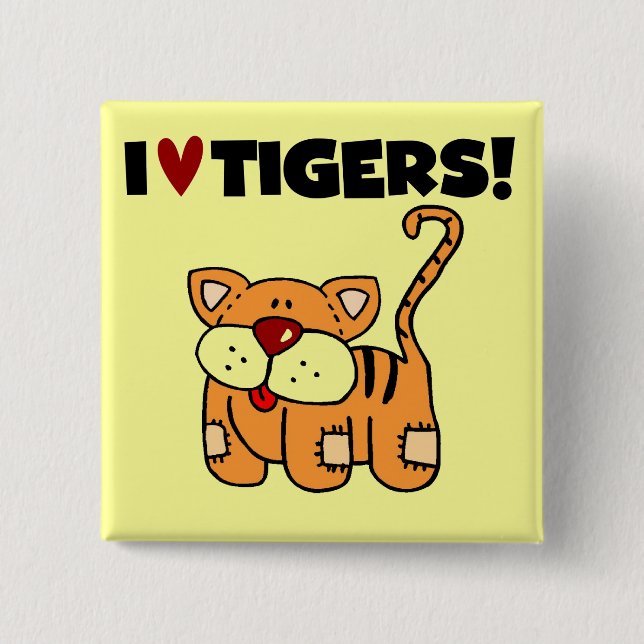 I Liebe-Tiger-T-Shirts und Geschenke Button (Vorderseite)