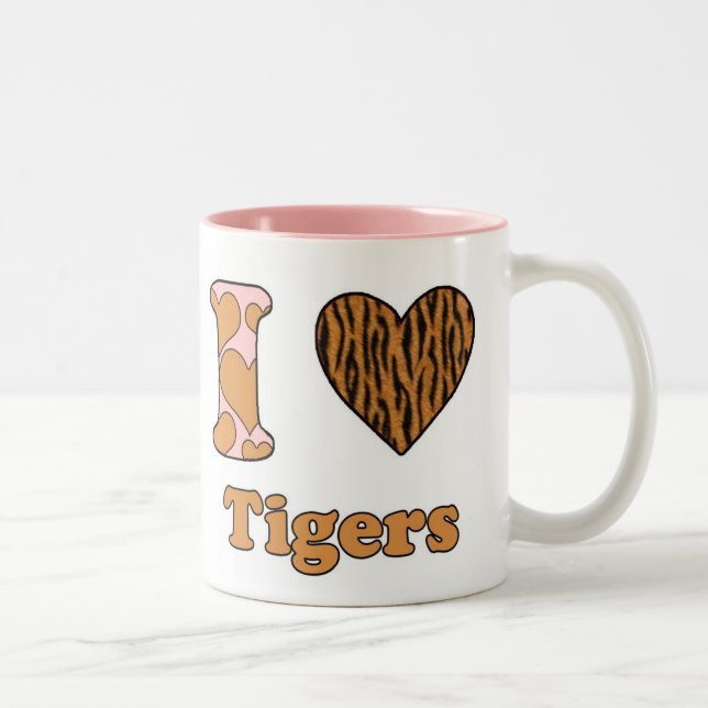 I Liebe Tiger Zwei-Tonen-Kaffee-Tasse Zweifarbige Tasse (Rechts)