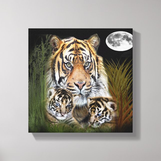 I Liebe Tigers Leinwanddruck (Vorderseite)