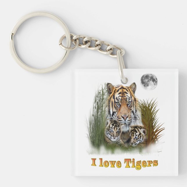 I Liebe Tigers Schlüsselanhänger (Vorderseite)
