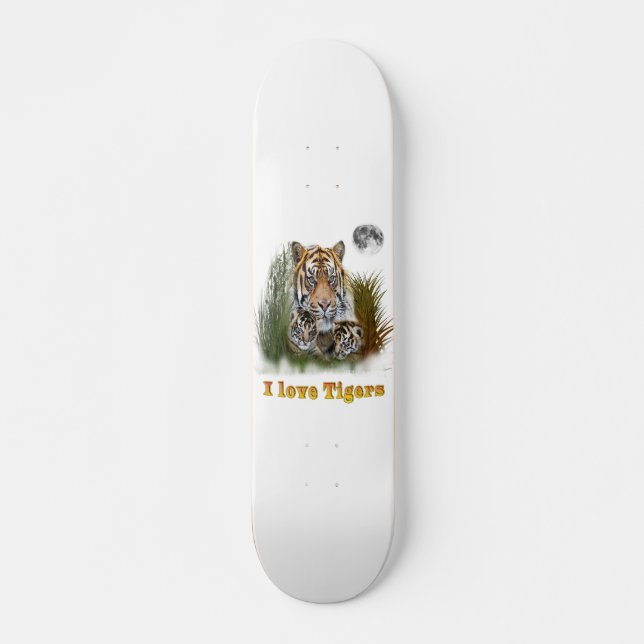 I Liebe Tigers Skateboard (Vorne)