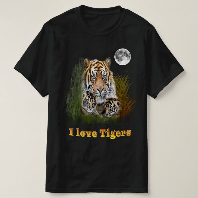 I Liebe Tigers T-Shirt (Design vorne)