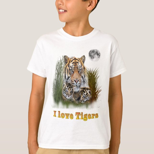 I Liebe Tigers T-Shirt (Vorderseite)