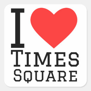 I Liebe Times Square Quadratischer Aufkleber