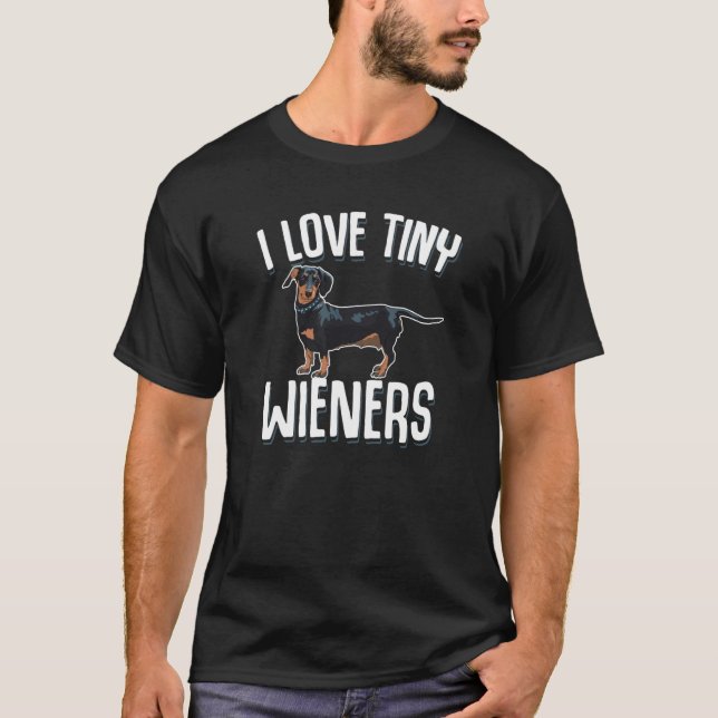 I Liebe Tiny Dackeln Dackel Hund 4 T-Shirt (Vorderseite)