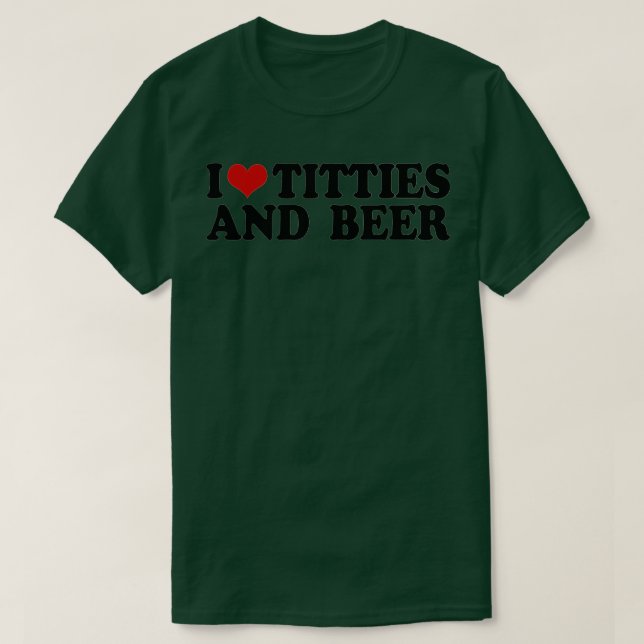 I Liebe Tittis und Biermännchen Herzvatertag T-Shirt (Design vorne)