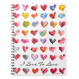 I Liebe to Liebe Hearts Notebook Notizblock
