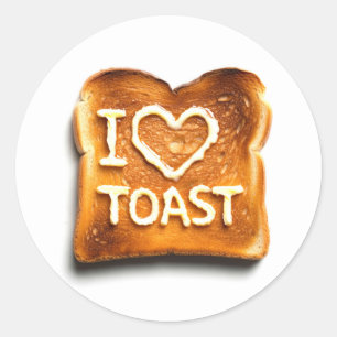 I Liebe Toast Runder Aufkleber