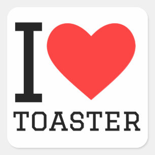 I Liebe Toaster Quadratischer Aufkleber