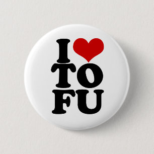 I Liebe Tofu Funny Veganer Spaß Button