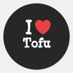 I Liebe Tofu T - Shirt Runder Aufkleber