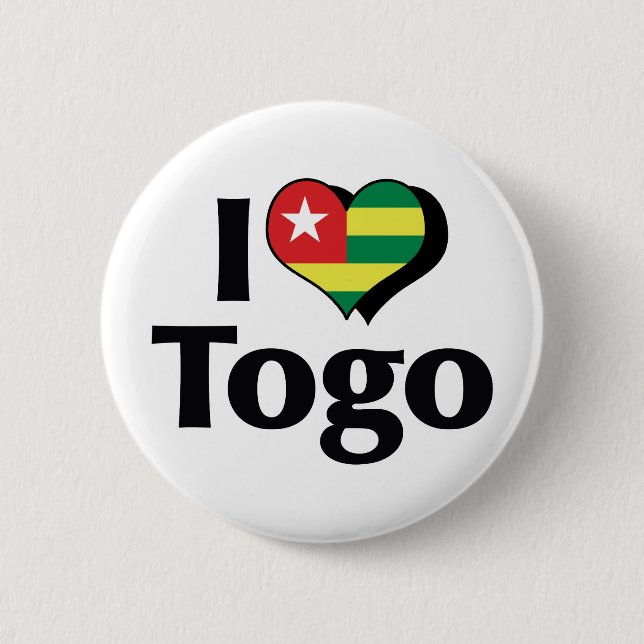 I Liebe Togo Flag Button (Vorderseite)