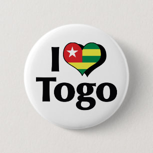 I Liebe Togo Flag Button