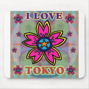 "I LIEBE TOKYO" Blume Mousepad