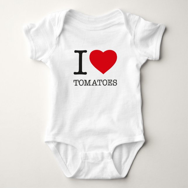 I LIEBE TOMATEN BABY STRAMPLER (Vorderseite)