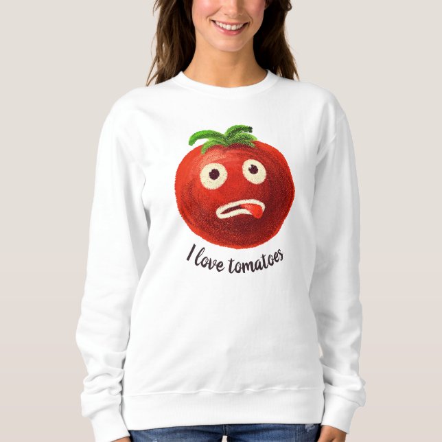I Liebe Tomaten Kawaii Funny Gemüse Sweatshirt (Vorderseite)