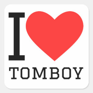 I Liebe Tomboy Quadratischer Aufkleber