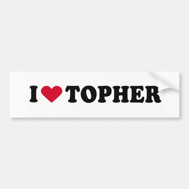I LIEBE TOPHER AUTOAUFKLEBER (Vorne)