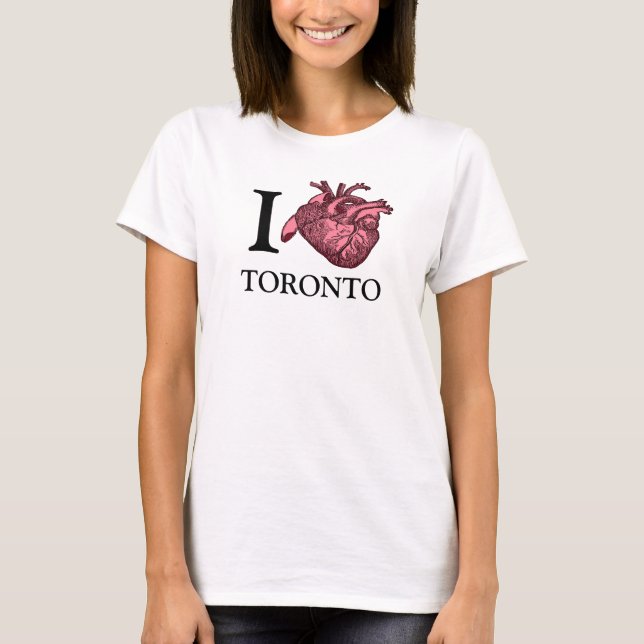 I Liebe Toronto anatomisch richtiges Herzschlag T-Shirt (Vorderseite)