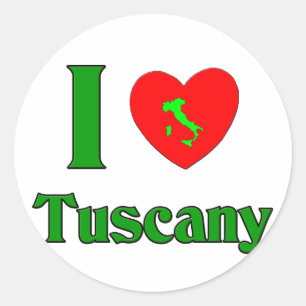 I Liebe Toskana Italien Runder Aufkleber