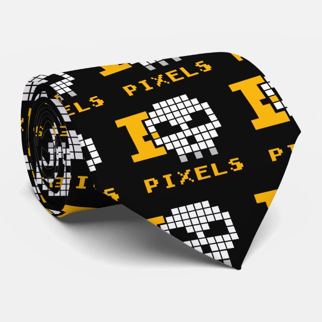 I Liebe-tote Pixel Krawatte (Gerollt)