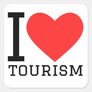 I Liebe Tourismus Quadratischer Aufkleber