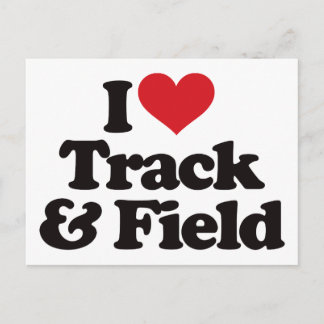 I Liebe Track und Field Postkarte