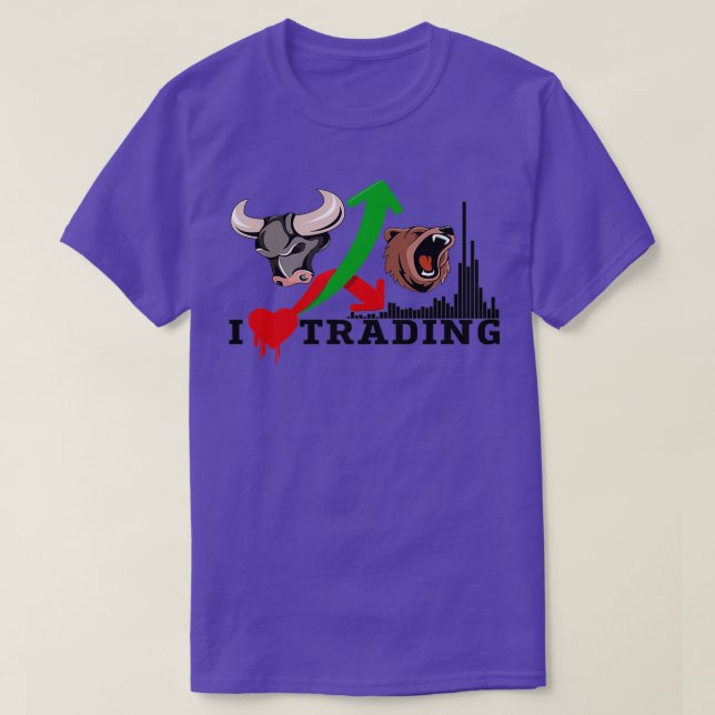 I Liebe Trading Design Bären gegen Bullen mit Volu T-Shirt (Design vorne)
