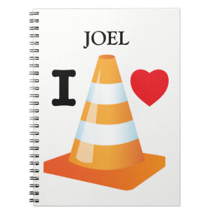 I Liebe Traffic Cones Fun Student Abschluss Notizblock