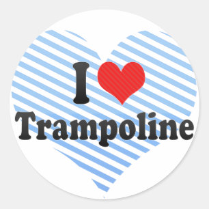 I Liebe-Trampoline Runder Aufkleber