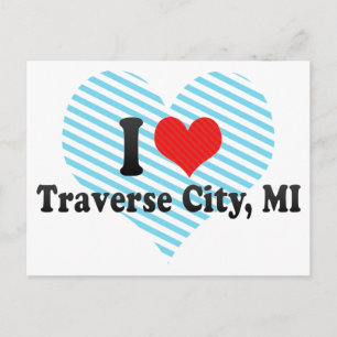 I Liebe Traverse City, MI Postkarte