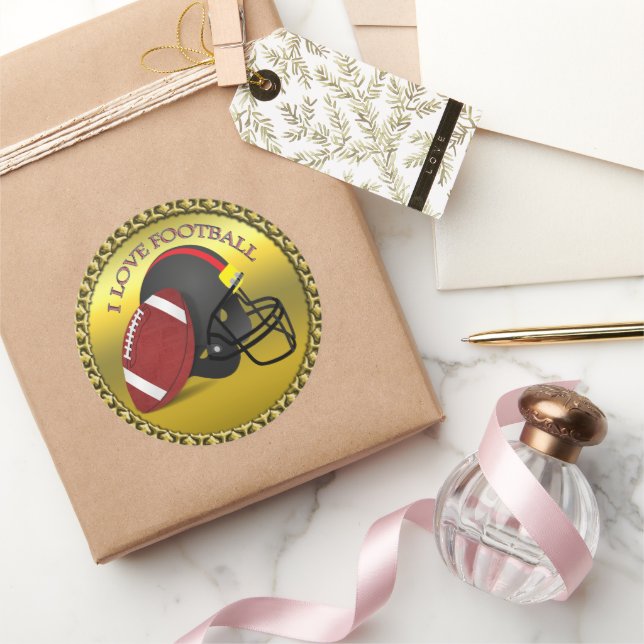 I Liebe trendige moderne Fußball Runder Aufkleber (Schenken)