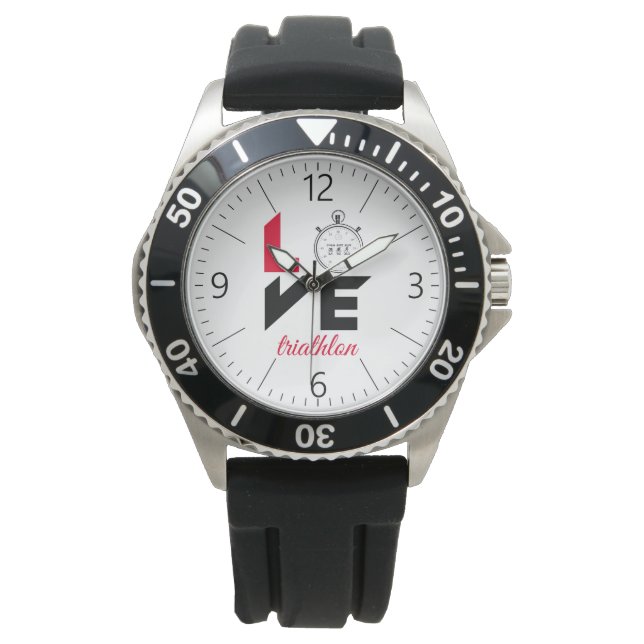 I Liebe Triathlon Armbanduhr (Vorderseite)