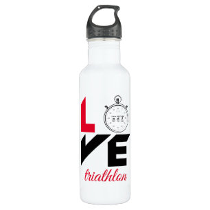 I Liebe Triathlon Edelstahlflasche