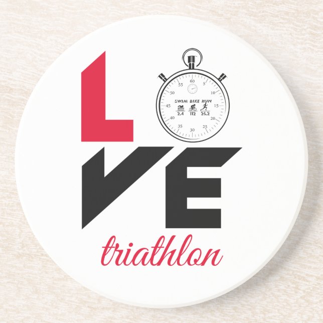 I Liebe Triathlon Getränkeuntersetzer (Vorne)
